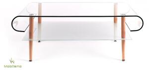 Silva Dohányzóasztal - Hajlított, Edzett Üveg. Méret: 120 × 60 × 42 Cm