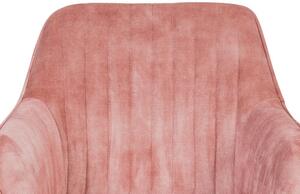 Redona Modern Étkezőszék Vintage Pink Színű Kordbársony Huzattal Fekete Fém Lábbal