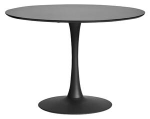 Oda fekete kerek étkezőasztal, ⌀ 110 cm - Marckeric