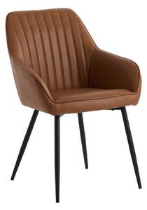 Barna kárpitozott karfás étkezőfotel szett 2 db-os Nolan Stripe – Unique Furniture