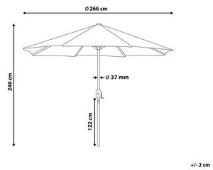 Tópszínű napernyő LED világítással ⌀ 266 cm RAPALLO
