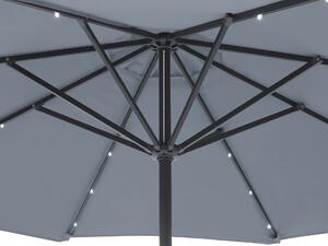 Sötétszürke napernyő LED világítással ⌀ 266 cm RAPALLO