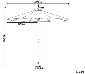 Piros napernyő ⌀ 270 cm TOSCANA