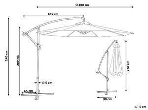 Bordó napernyő ⌀ 300 cm RAVENNA