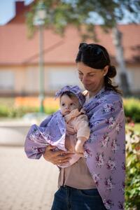 Babafotózás csomag baba blanket fejpánt egyedi neves tábla hónapos készlet Lila virágos