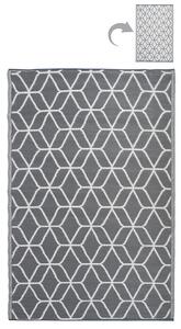 Kültéri szőnyeg, szürke-fehér kocka mintával