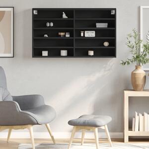 VidaXL fekete szerelt fa vitrinszekrény 100 x 15 x 58 cm