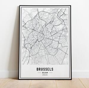 Poszter Brüsszel térkép 5 méretben