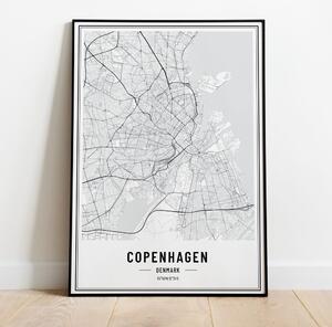 Poszter Koppenhága térkép 5 méretben