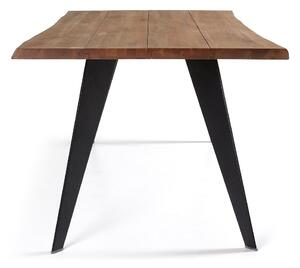 Nack étkezőasztal sötétbarna asztallappal, 180 x 100 cm - Kave Home