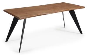 Nack étkezőasztal sötétbarna asztallappal, 180 x 100 cm - Kave Home