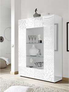 MIRO Fehér Üveges szekrény 2 ajtós 121cm