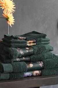 Essenza Home Fleur törölköző, sötétzöld 140 cm