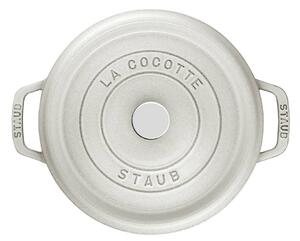 Öntöttvas edény Cocotte Staub kerek fehér szarvasgomba 28 cm