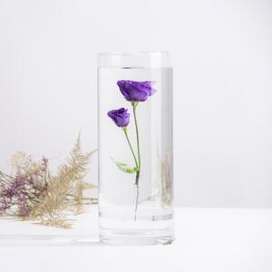 Henger alakú üveg váza, merülő virágoknak, S