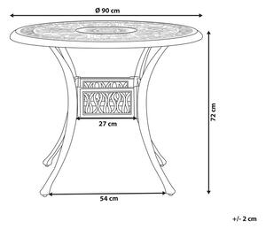 Barna alumínium kerek asztal ⌀ 90 cm ANCONA