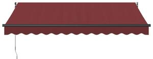 VidaXL burgundi vörös kézzel kihúzható napellenző 350 x 250 cm