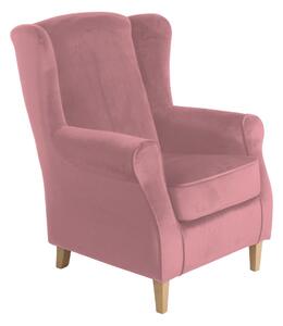 Lorris Velour Rose rózsaszín füles fotel - Max Winzer