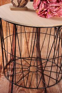 Asztal tárolóhellyel (m. 36,5 cm, á. 40 cm) - barna-fekete - modern stílusú