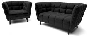 Castello 2 Velvet kétszemélyes kanapé fekete