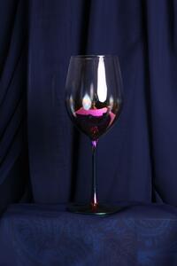 Fehér boros poharak szivárvány mintás - 6db - 6x500ml (á. 7cm, m. 23cm) - modern stílusú