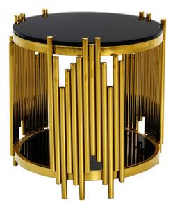 Ofélia kerek dohányzóasztal fekete-arany 60x53 cm