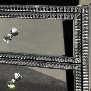 Lilla fiókos tükrös komód kristály fogantyúkkal 91x41x81 cm
