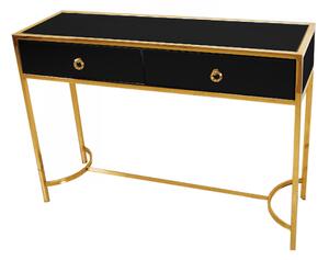 Lilita konzolasztal arany-fekete 110x35x82 cm