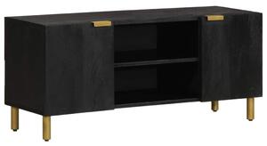 Fekete szerelt fa TV-szekrény 105 x 33 x 46 cm