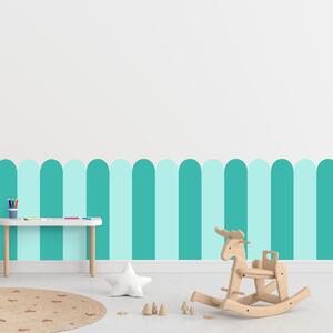 PIPPER. Textil öntapadó tapéta - Boltív - Türkiz színű Méret: 80cm, Szín: Kombináció