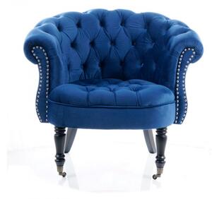 Philips Velvet Chesterfield fotel kék