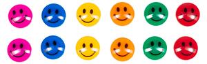 Smiley 12db-os whiteboard mágnes szett