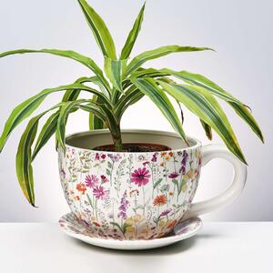 PLANT A CUP csésze alakú kaspó, virágmintás