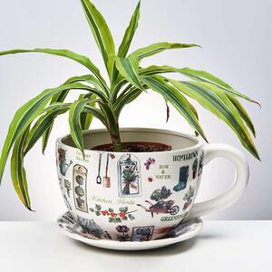 PLANT A CUP csésze alakú kaspó, kertész mintás
