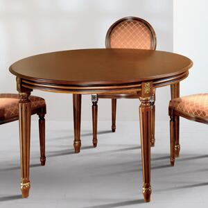 Luigi XVI 904-TL kerek étkezőasztal 120cm tanganyika fa asztallappal