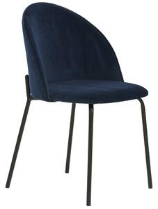Barnes design szék, sötétkék velúr
