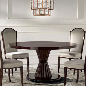 Cristel 9028-L kerek étkezőasztal tanganyika fa asztallappal 150x80cm