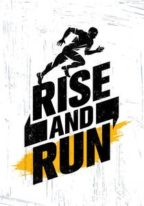 Illusztráció Rise And Run. Marathon Sport Event, subtropica
