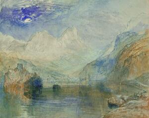 Turner, Joseph Mallord William - Festmény reprodukció The Lauerzersee with Schwyz and the Mythen, (40 x 30 cm)