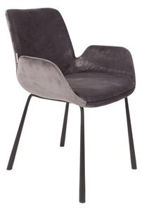 BRIT design szék, sötétszürke bársony