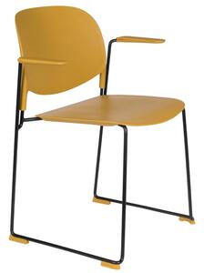 Stacks karfás design szék, okkersárga