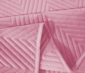ARROW VELVET világos rózsaszín bársony ágytakaró mintával Méret: 200 x 220 cm