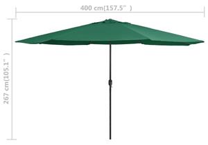 VidaXL zöld kültéri napernyő fémrúddal 400 cm