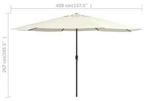 VidaXL homokszínű kültéri napernyő fémrúddal 390 cm