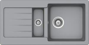 Schock Typos D-150S konyhai mosogatótálca Cristalite Croma 860 x 435 mm, gránit, megfordítható, hagyományos beépítés, szürke