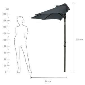 SIESTA napernyő félkör alakú antracit, 94cm