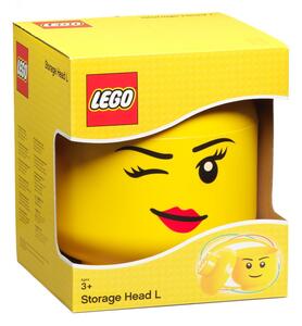 Winky sárga fejformájú tárolódoboz, ⌀ 24,2 cm - LEGO®