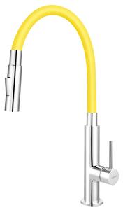 Ferro Zumba Slim 2F flexibilis csövű csaptelep, 2 funkciós zuhanyfej, sárga
