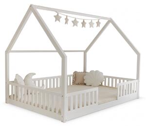 BIANCO Duo New leesésgátlós házikó ágy 140x200 - fehér