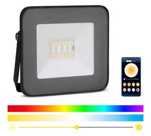 V-Tac LED Intelligens dimmelhető RGB reflektor LED/20W/230V IP65 fekete VT0662